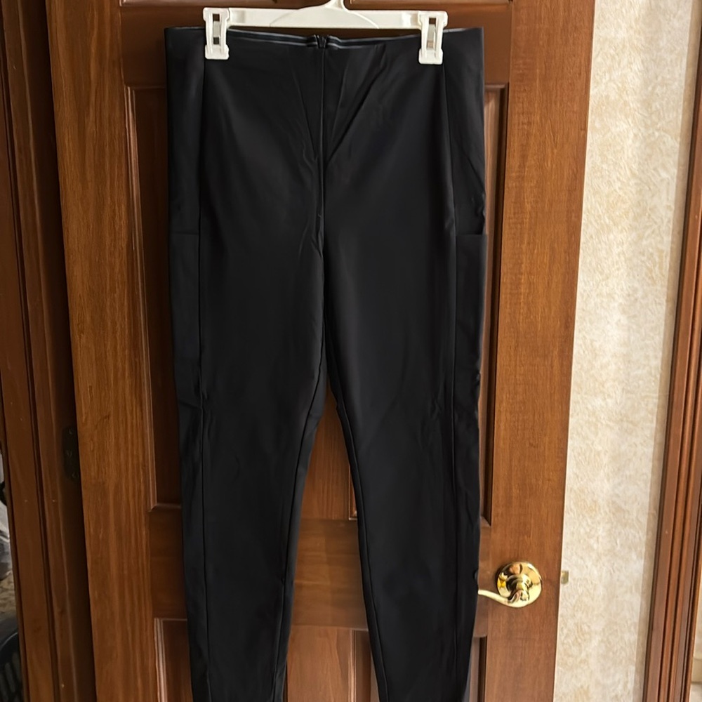 Athleta Back Zip Pants, Black,Size 10